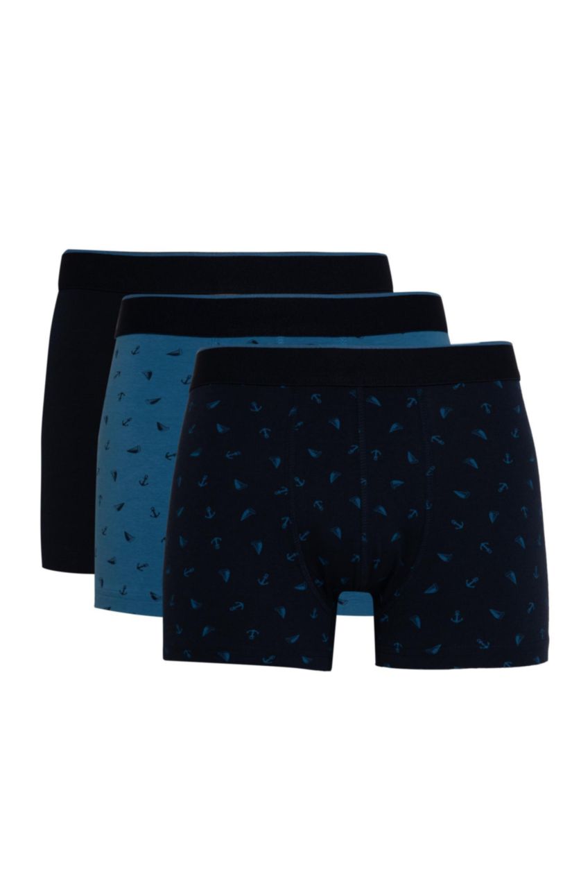 Erkek Lacivert Regular Fit 3'lü Boxer