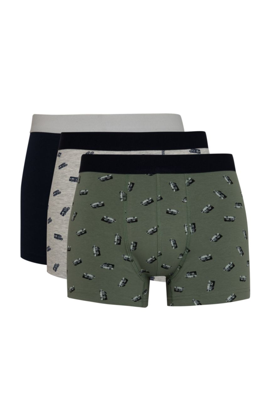 Erkek Gri Melanj Regular Fit 3'lü Boxer