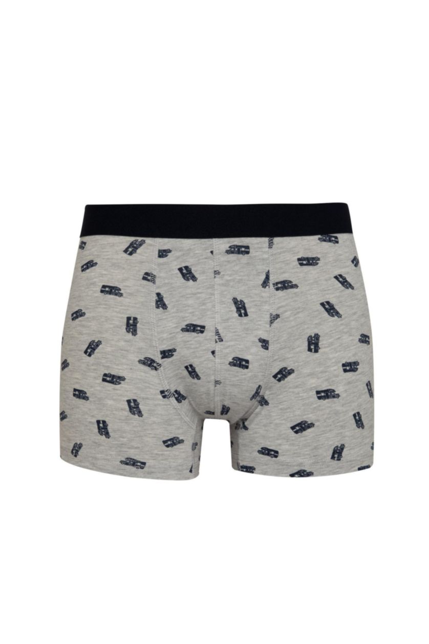 Erkek Gri Melanj Regular Fit 3'lü Boxer