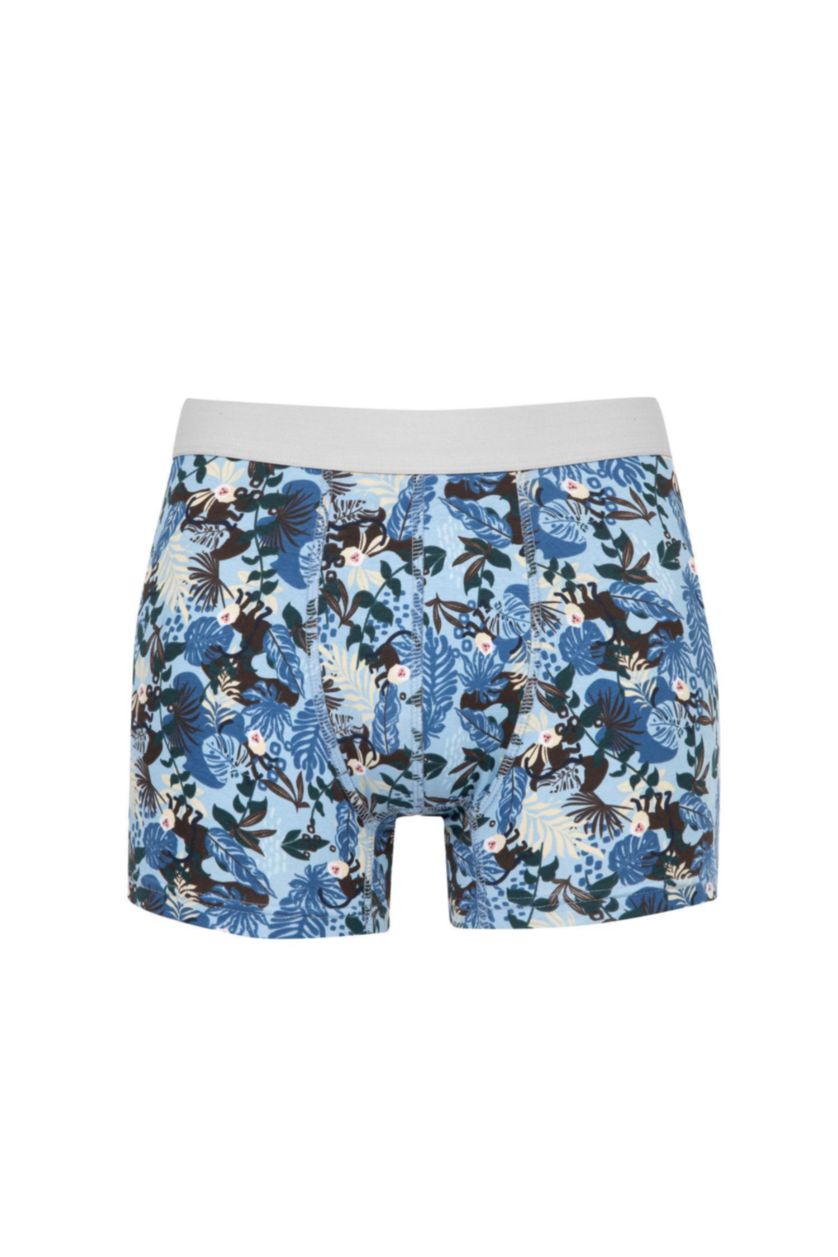 Erkek Lacivert Regular Fıt Hayvan Baskılı 3'lü Boxer