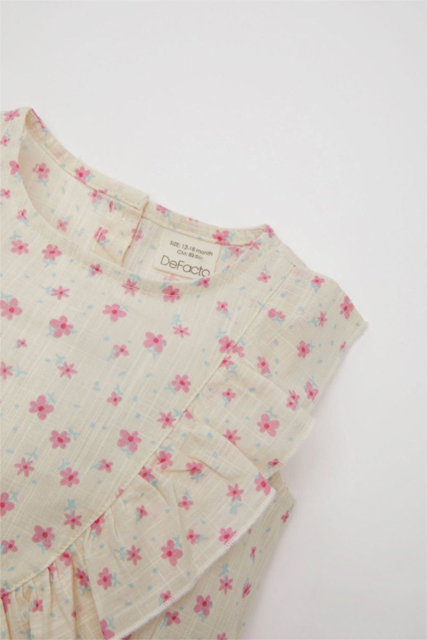 BABY GIRL Stone Baby Girl Floral Poplin Blouse Shorts 2 Piece Set