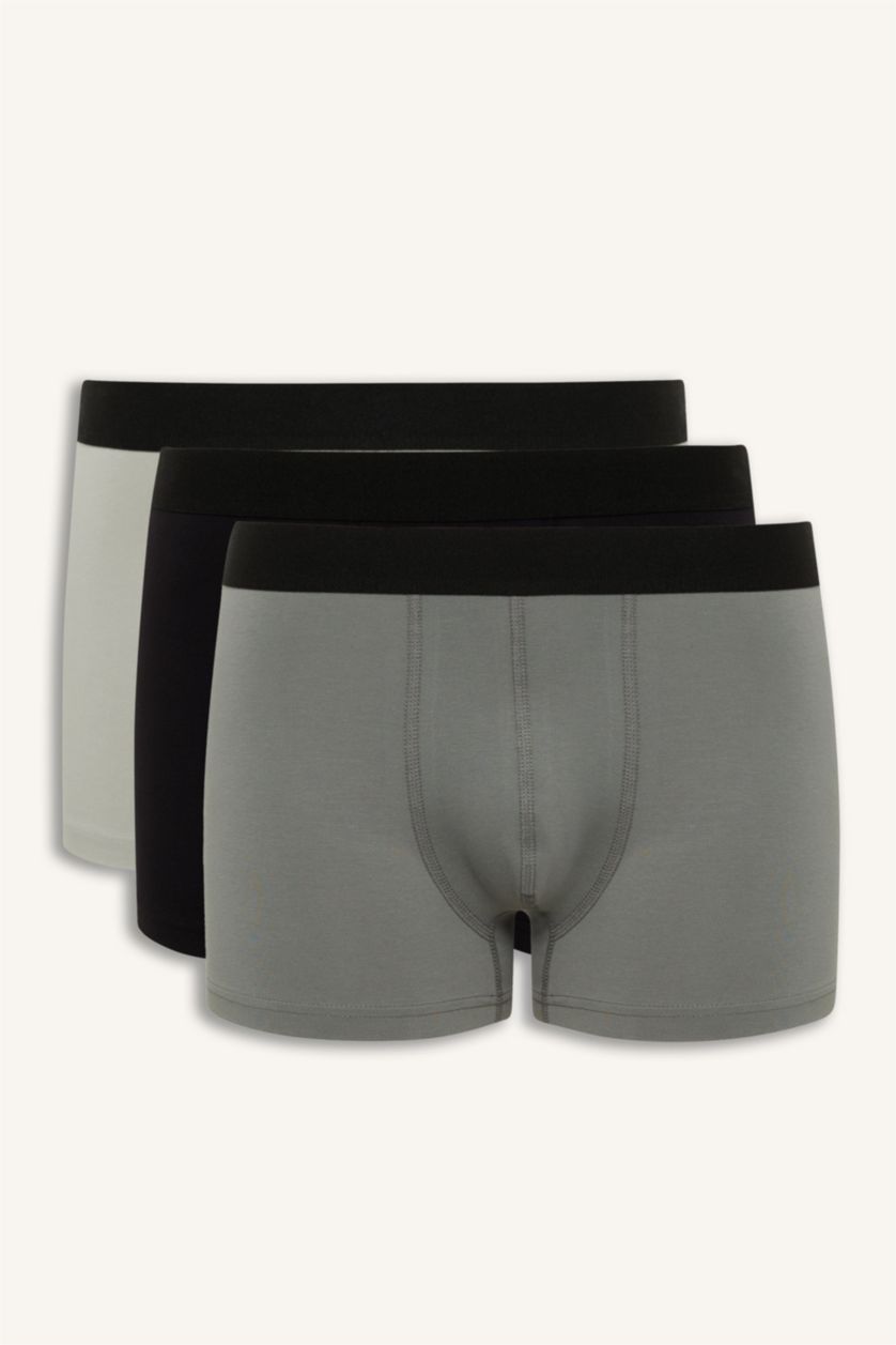 Erkek Siyah Regular Fit 3'lü Boxer