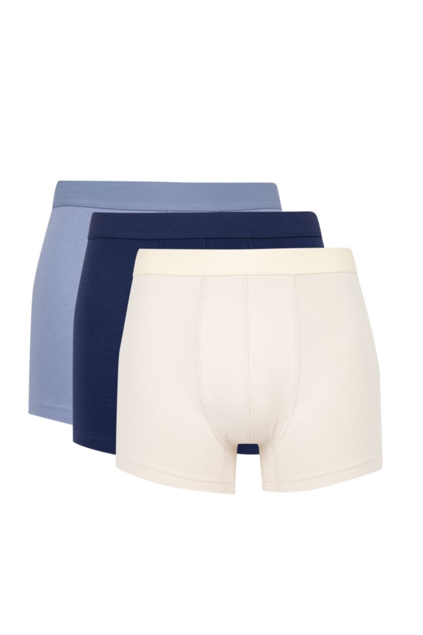Erkek Lacivert Regular Fit 3'lü Boxer