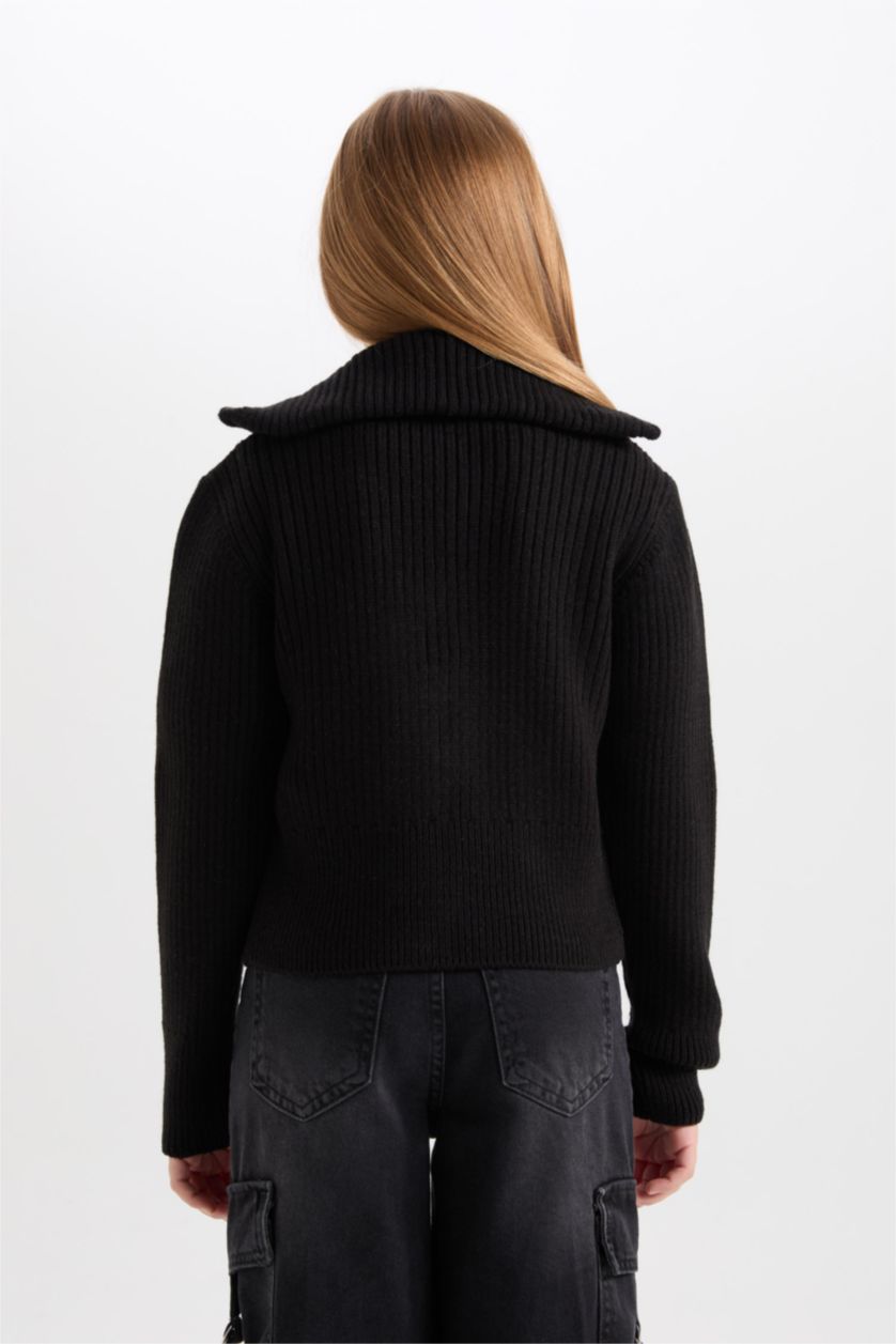 بنات أسود بلوفر قصة عادية بساق بسحاب