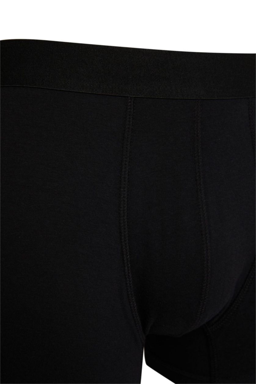 رجالي أسود بوكسر قصة عادية قطن إيلاستين - 3 قطع