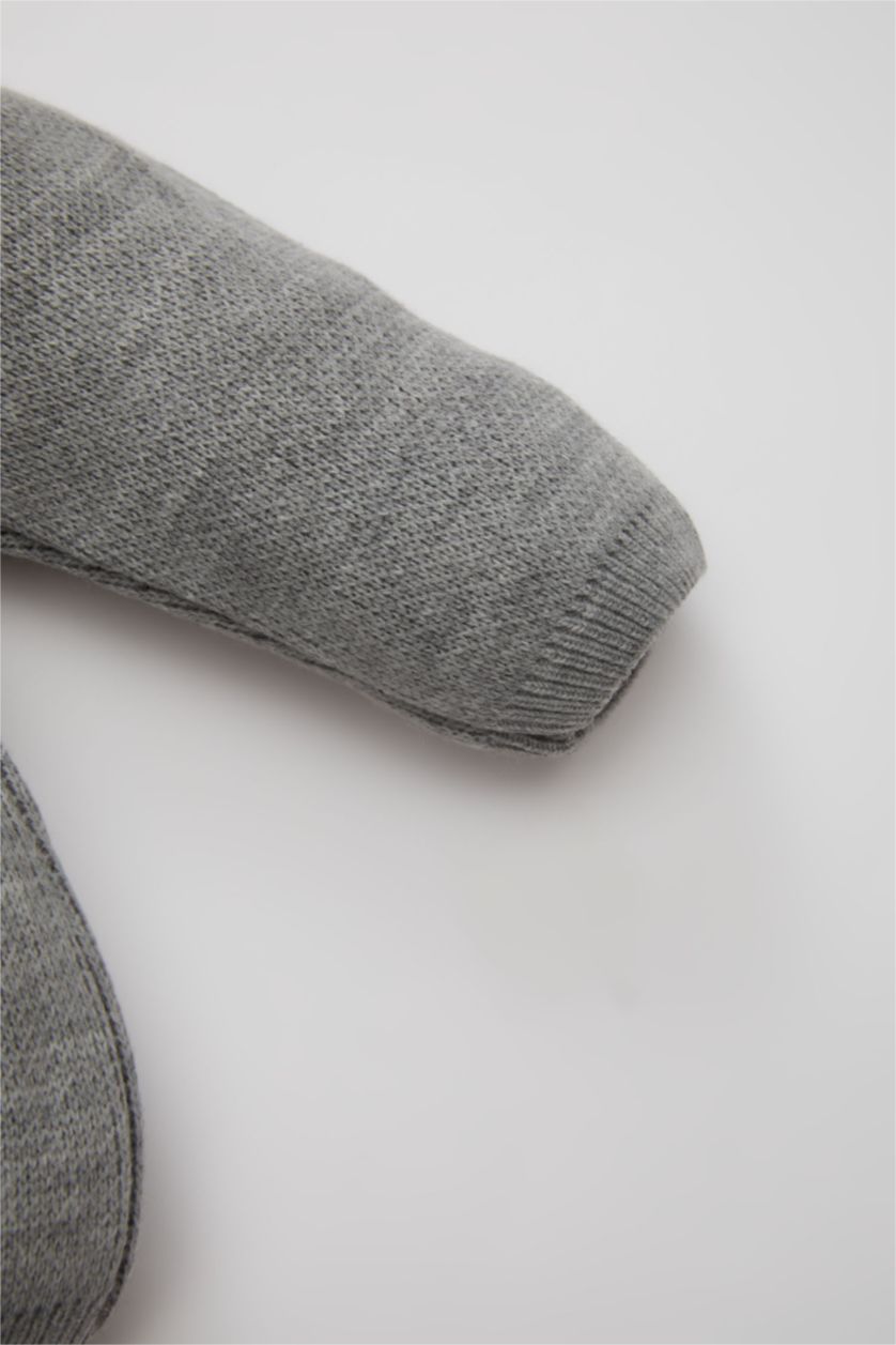 BABY GIRL Light Grey Baby Boy Knitted Pullover Striped Knitted Bottom 2 Piece Set