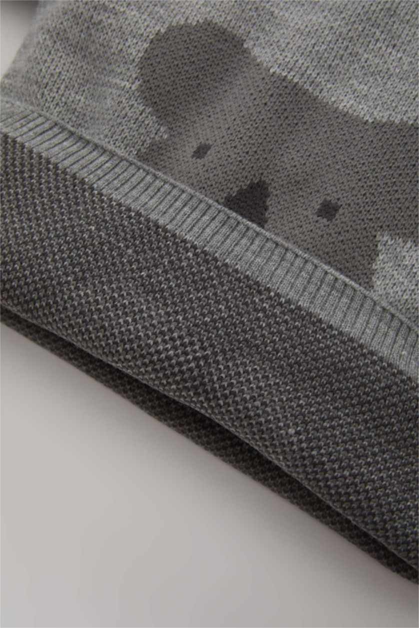 BABY GIRL Light Grey Baby Boy Knitted Pullover Striped Knitted Bottom 2 Piece Set