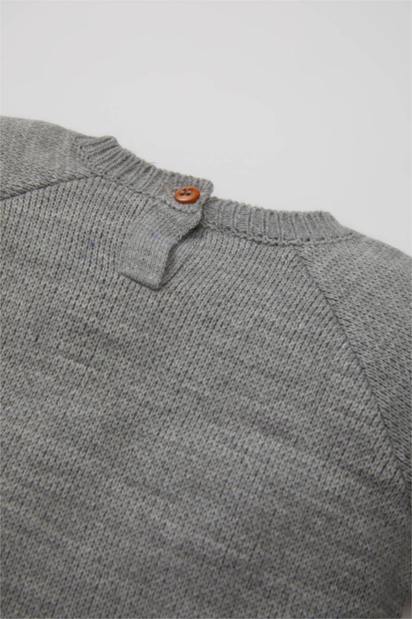 BABY GIRL Light Grey Baby Boy Knitted Pullover Striped Knitted Bottom 2 Piece Set