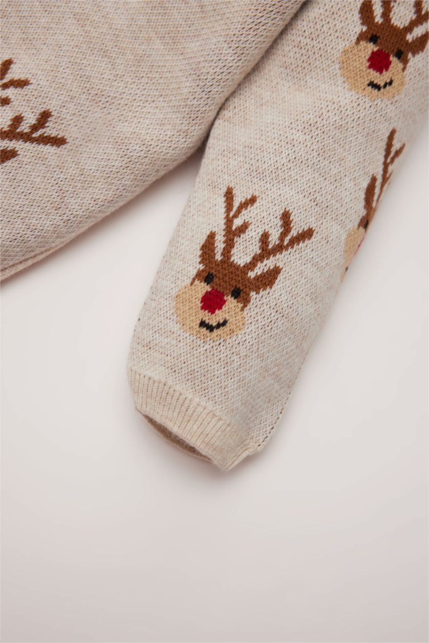 BABY GIRL Beige طقم تريكو قصة عادية