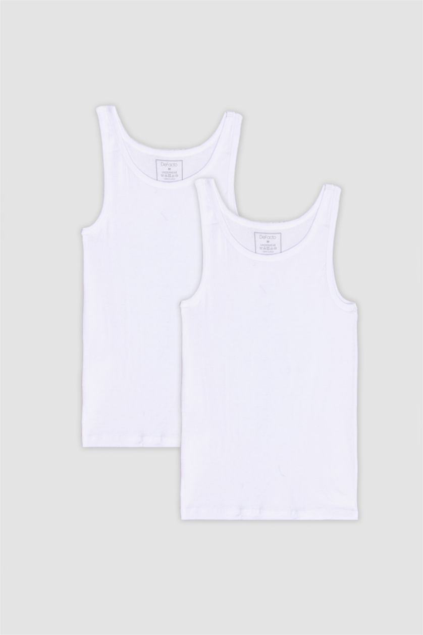 MAN White Slim Fit Camisole 2 Piece Undershirt