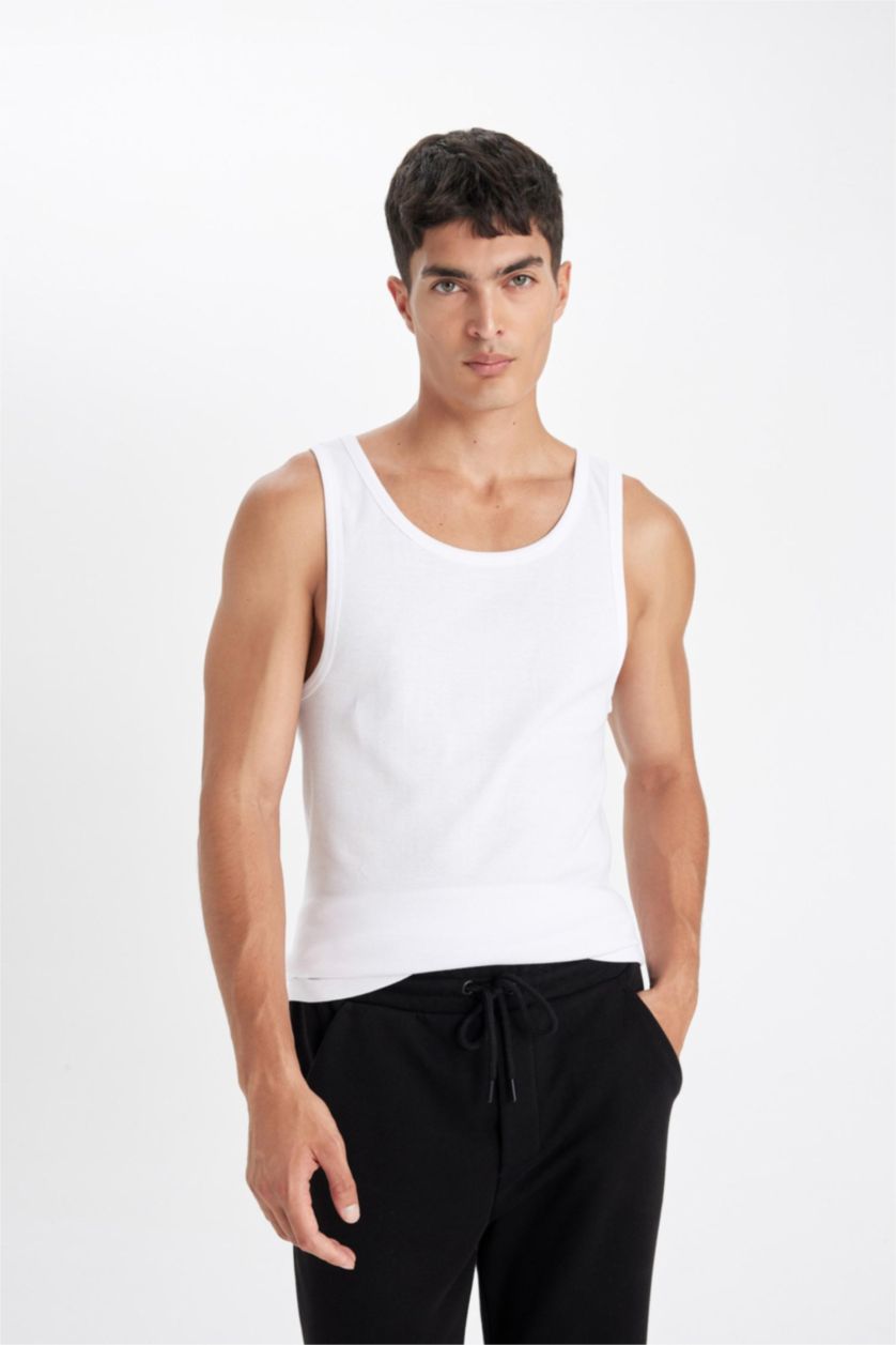 HOMME Blanc Ribana 30/1 Coupe slim raccourcie