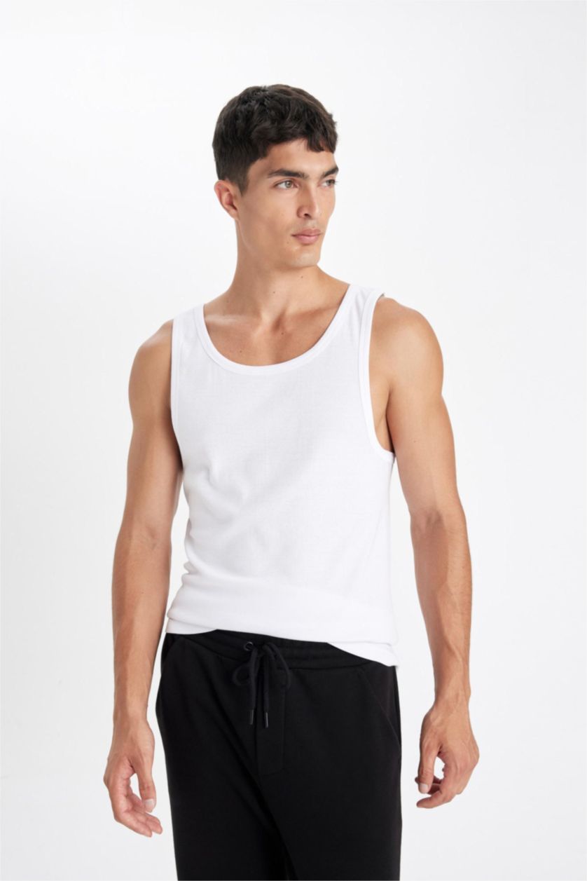 HOMME Blanc Ribana 30/1 Coupe slim raccourcie
