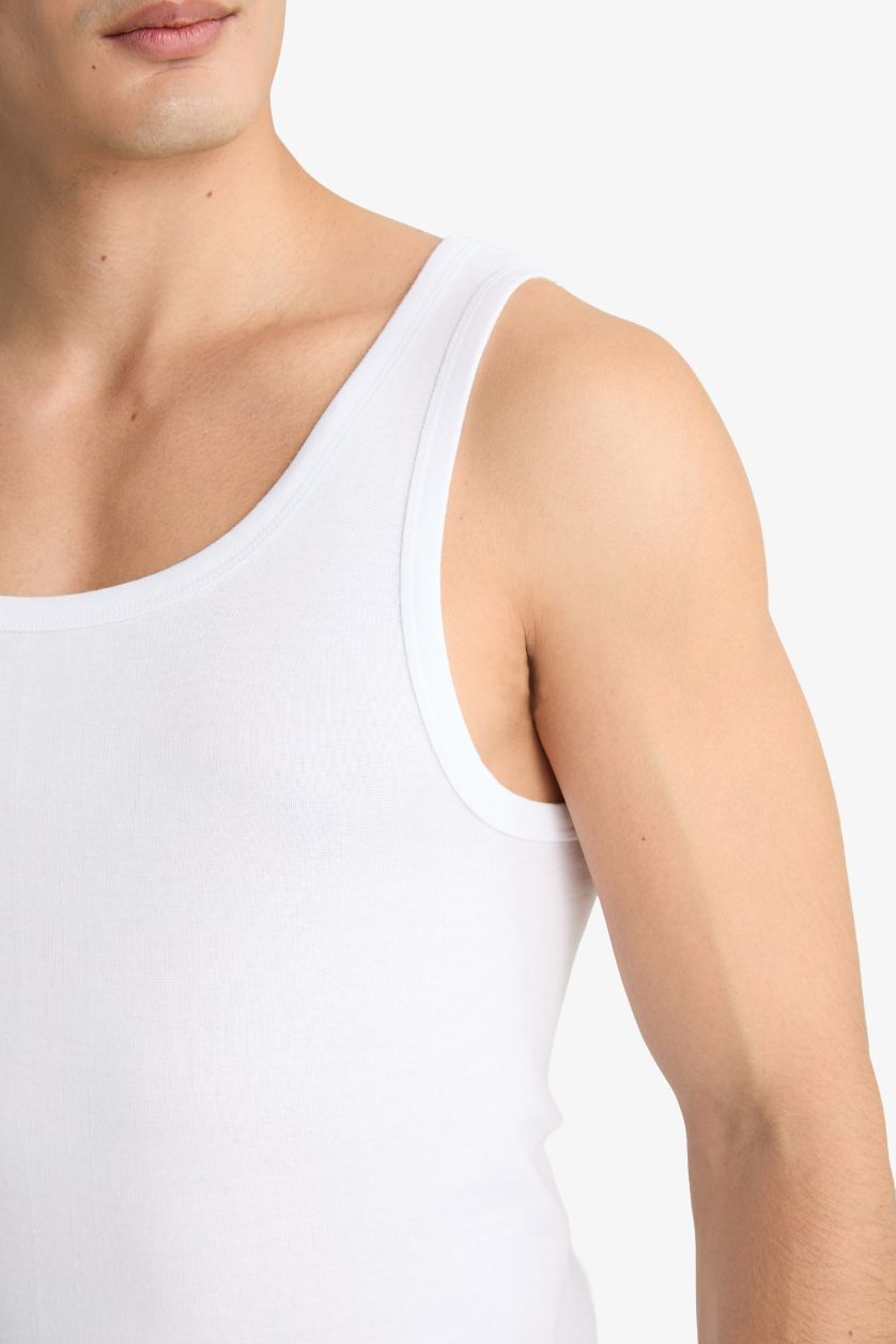 Erkek Siyah %100 Pamuk Slım Fıt Kaşkorse 2'li Atlet