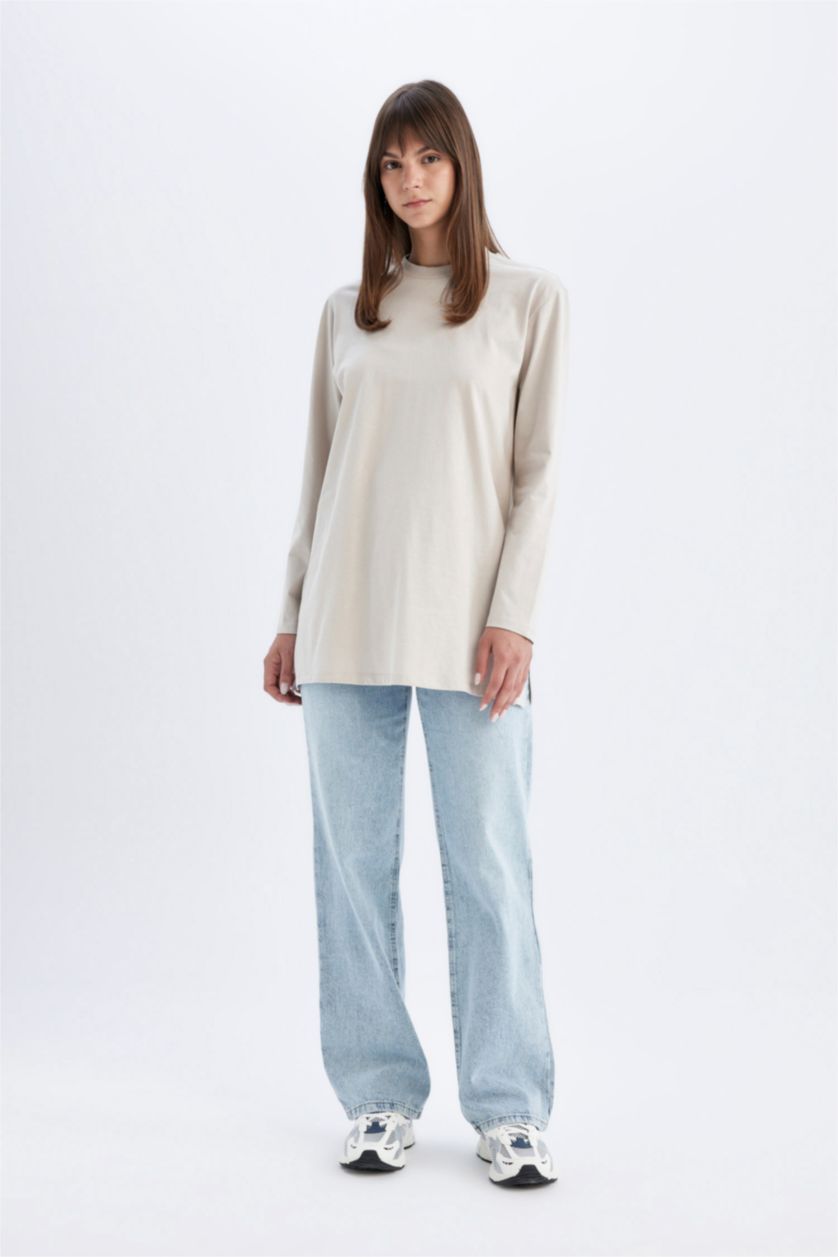 نساء بيج تونيك كم طويل قصة عادية