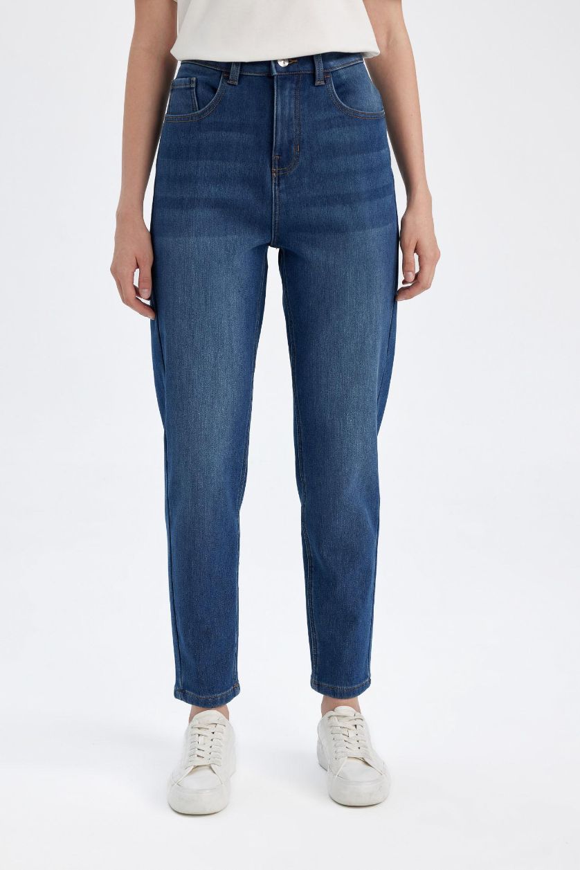 Әйелдерге қою көк Жайлы Аналар деним Шалбар