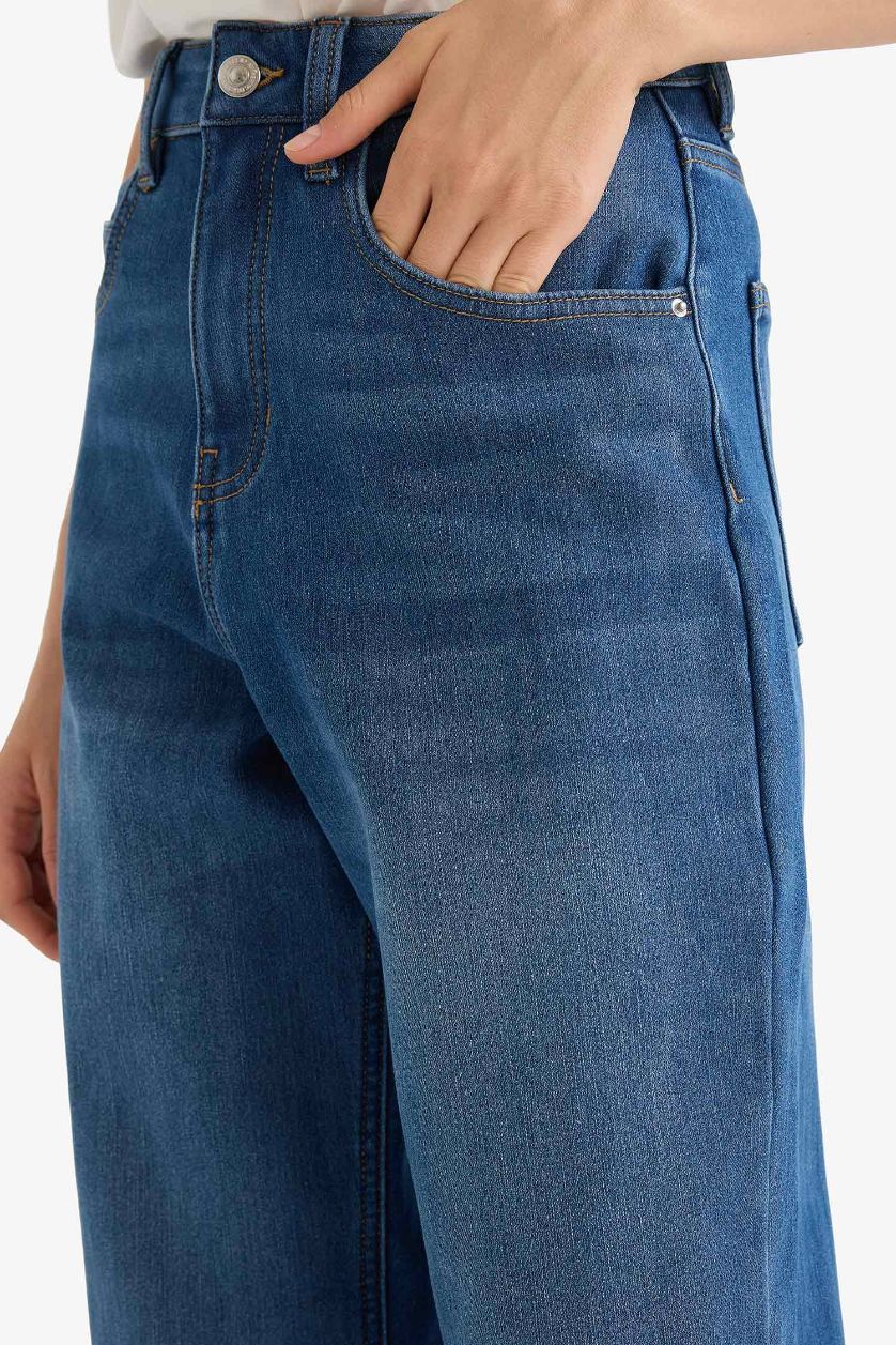 Әйелдерге қою көк релакс пішімі деним Шалбар