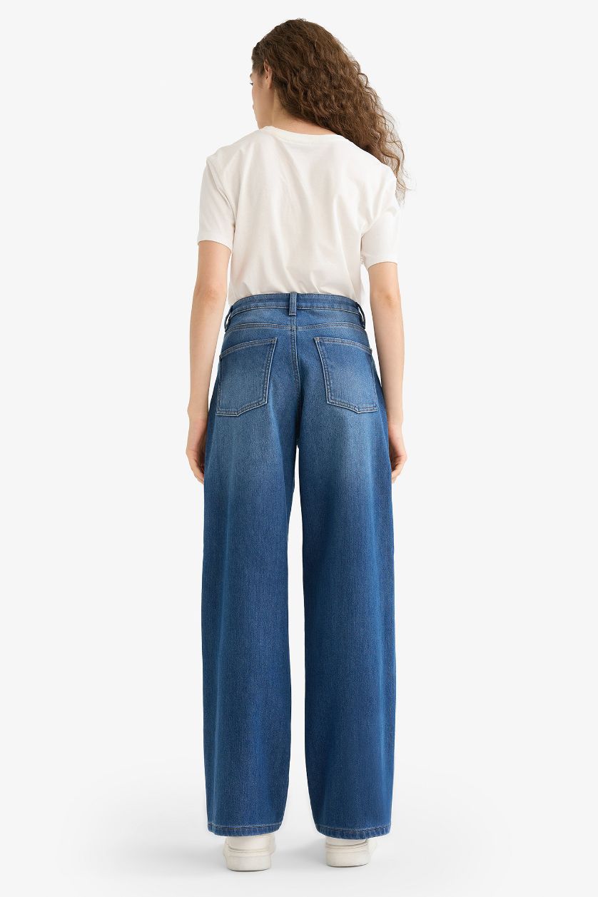 Әйелдерге қою көк релакс пішімі деним Шалбар