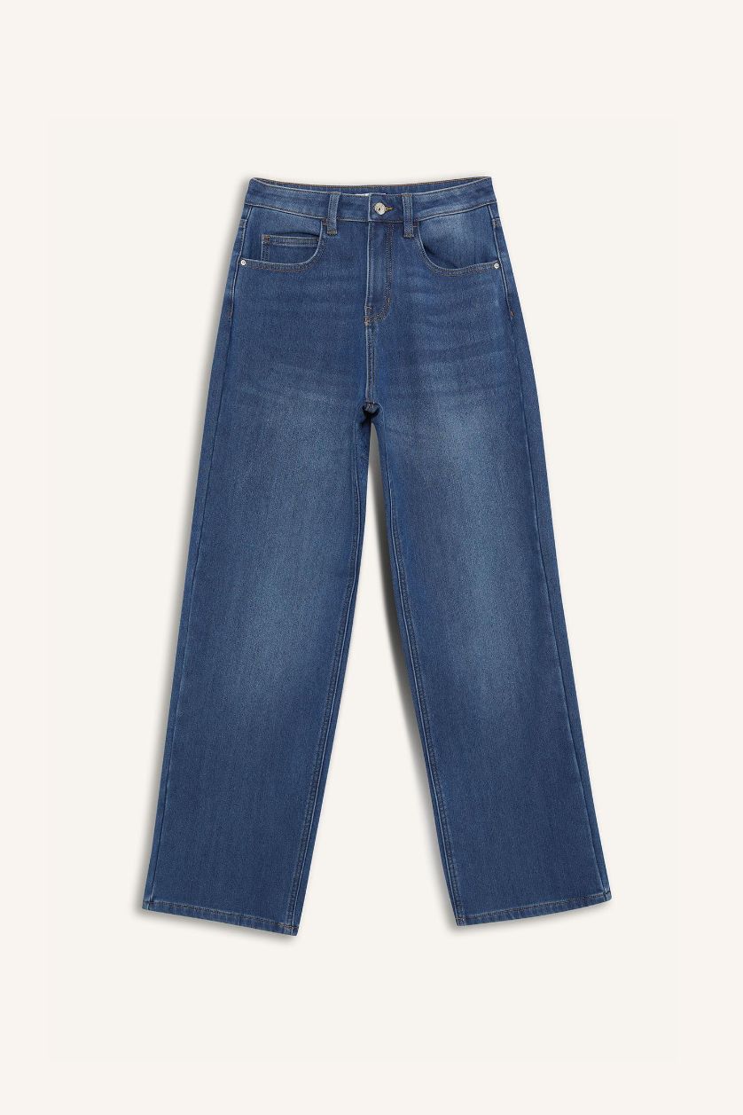 Әйелдерге қою көк релакс пішімі деним Шалбар