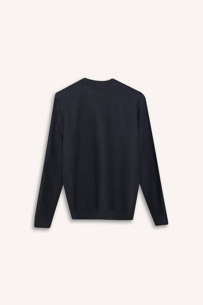 Erkek Antrasit Standart Fıt Bisiklet Yaka Triko Kazak