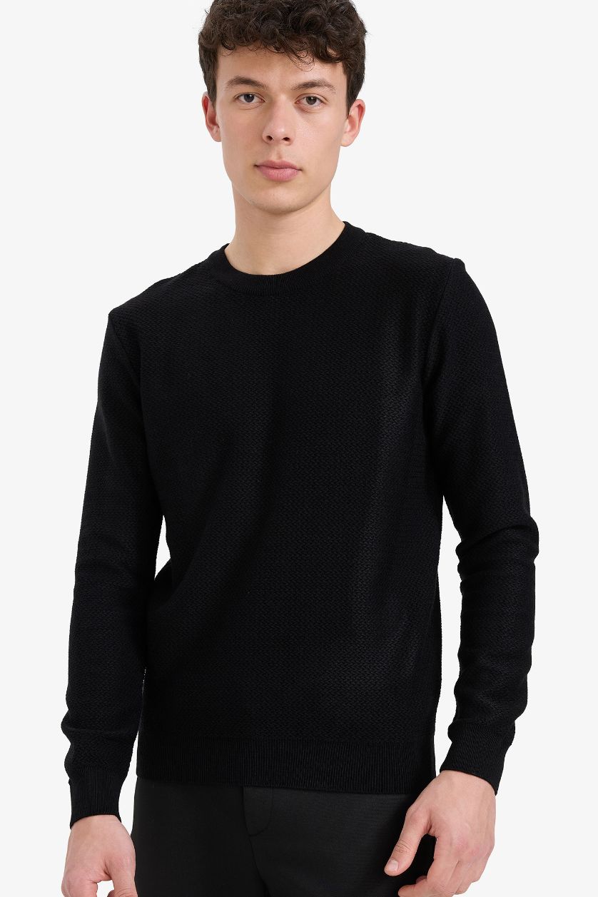 MAN Black Standard Fit Crew Neck Knitwear Pullover