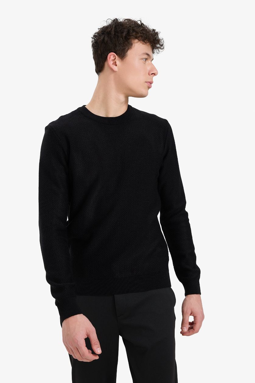 MAN Black Standard Fit Crew Neck Knitwear Pullover