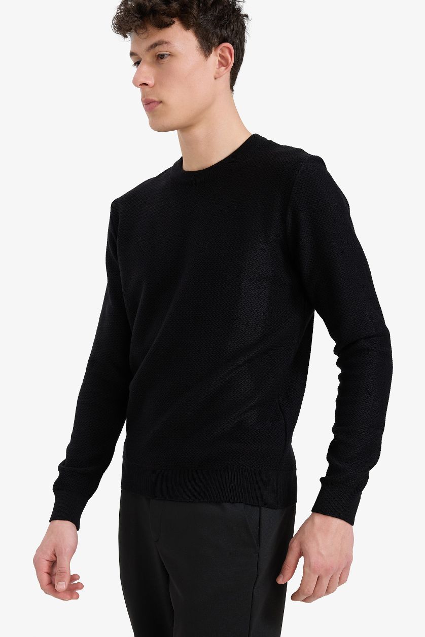 MAN Black Standard Fit Crew Neck Knitwear Pullover