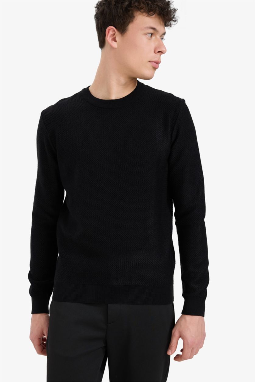 MAN Black Standard Fit Crew Neck Knitwear Pullover
