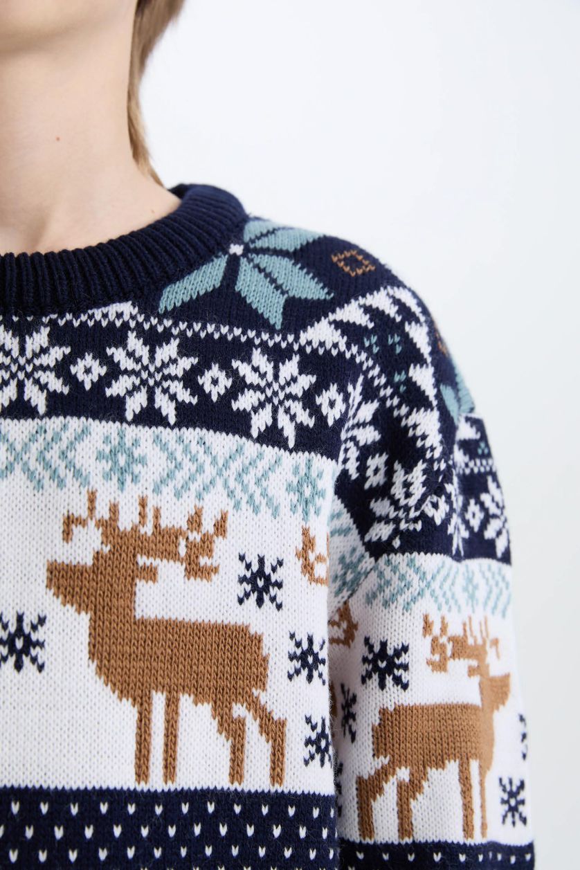 أولاد كحلي بلوفر تريكو قصة عادية برقبة مستديرة