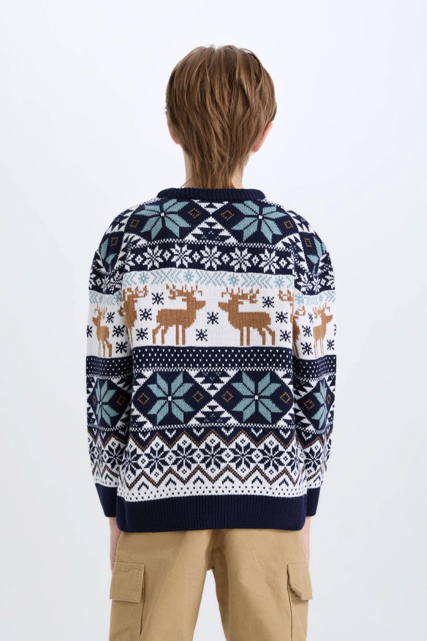 أولاد كحلي بلوفر تريكو قصة عادية برقبة مستديرة