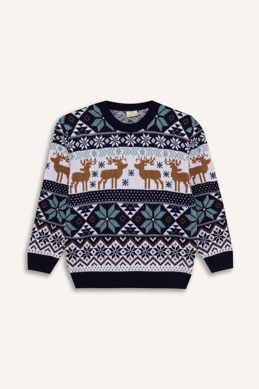 أولاد كحلي بلوفر تريكو قصة عادية برقبة مستديرة