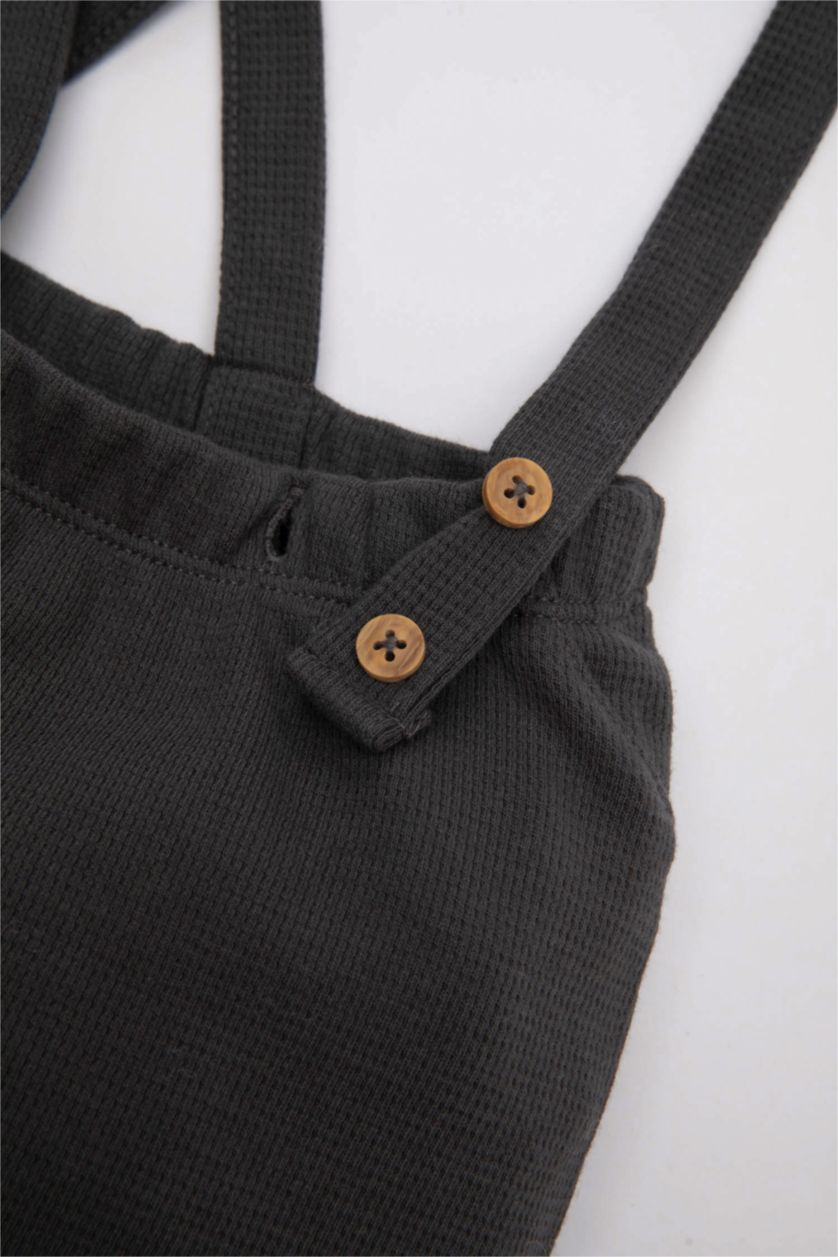 Baby Boy White Baby Boy Dog Printed T-Shirt Salopette 2 Piece Set