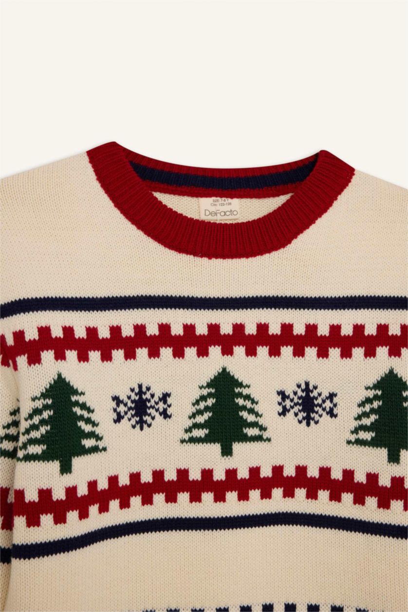 أولاد أزرق بلوفر تريكو قصة عادية برقبة مستديرة