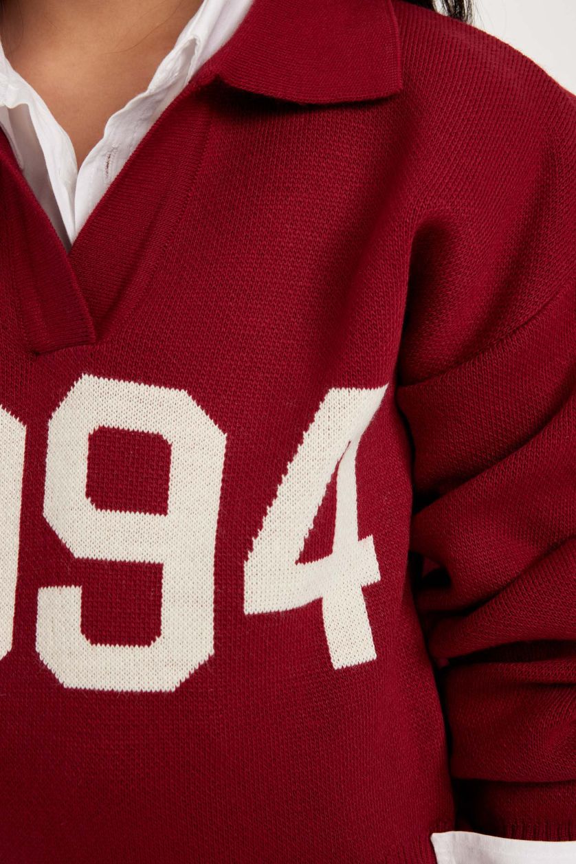 GIRLS & TEENS Red Girl Red Polo Neck Knitwear Pullover