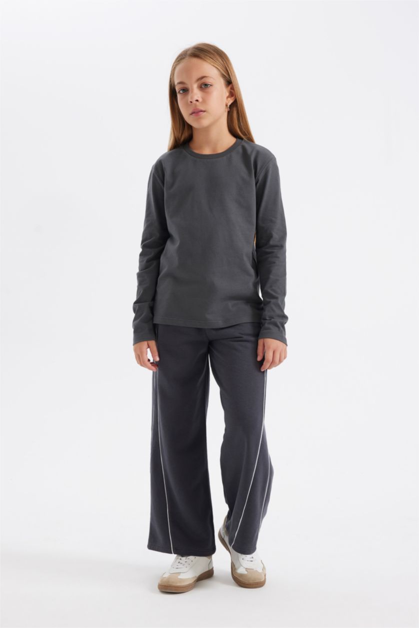 GIRLS & TEENS Anthracite Girl Wide Leg Trousers