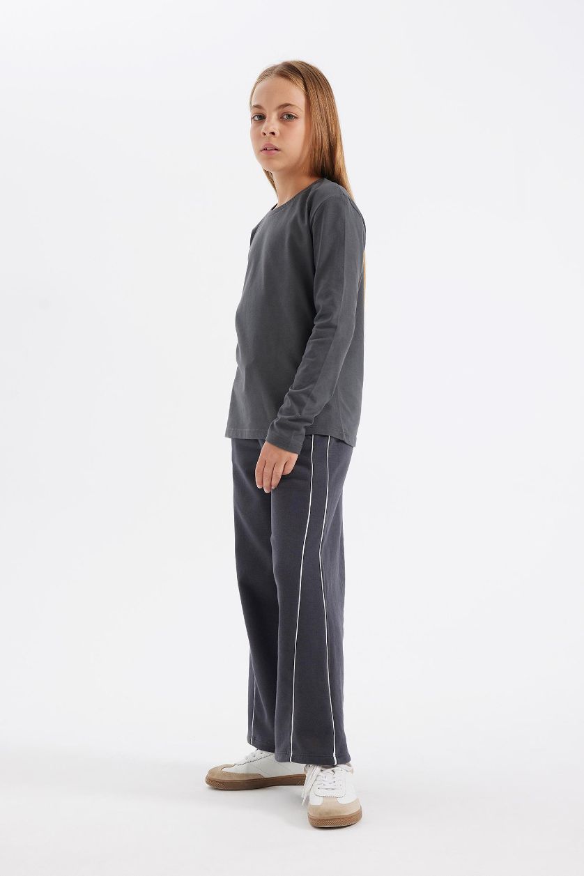 بنات أنثرا سروال بناتي واسع برجل واسع