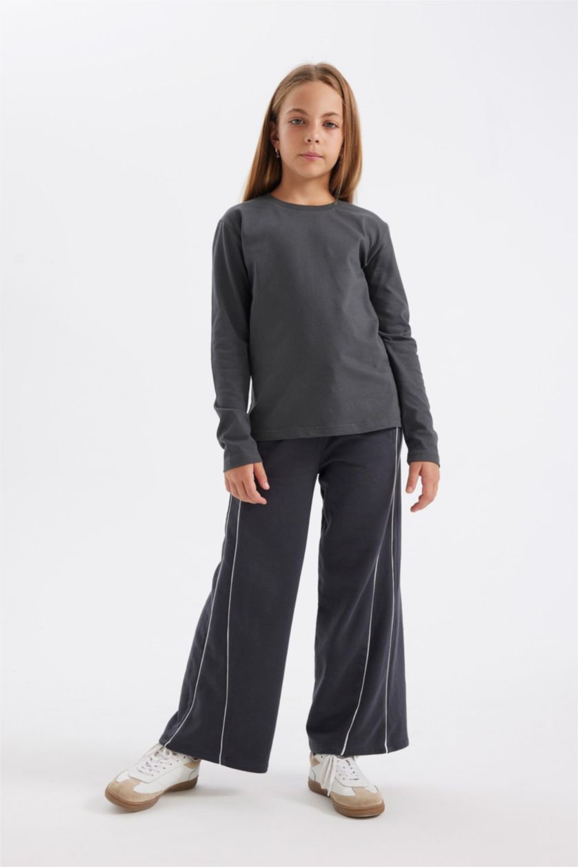 GIRLS & TEENS Anthracite Girl Wide Leg Trousers