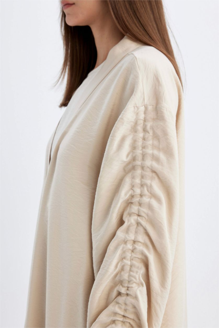 FEMME Beige Kimono Coupe Relax à Manches Longues Dégradé