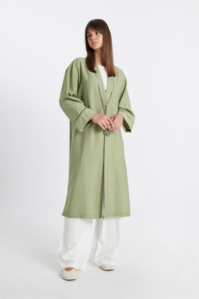 Woman Khaki Relax Fit Kimono