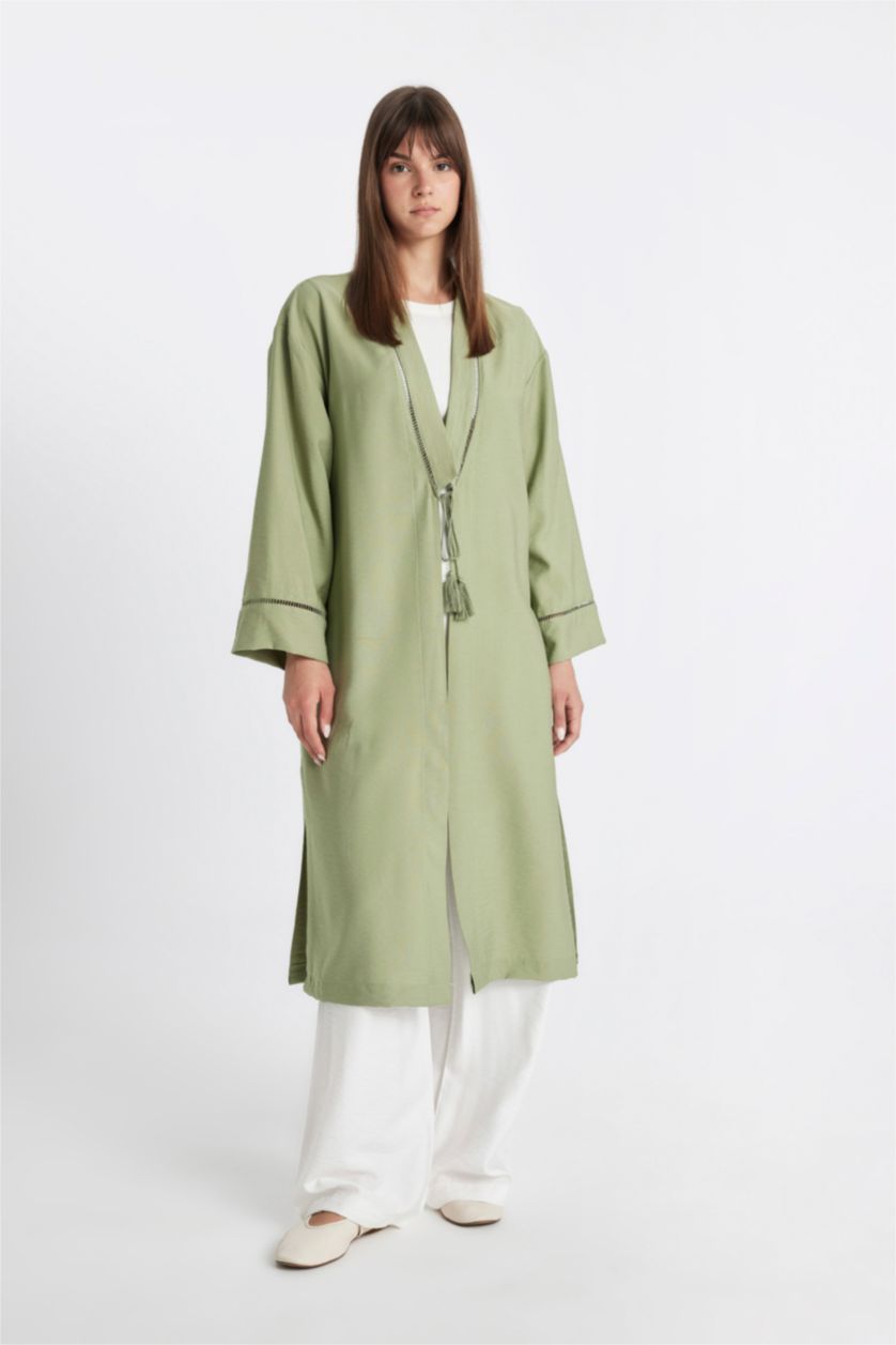 Woman Khaki Relax Fit Kimono