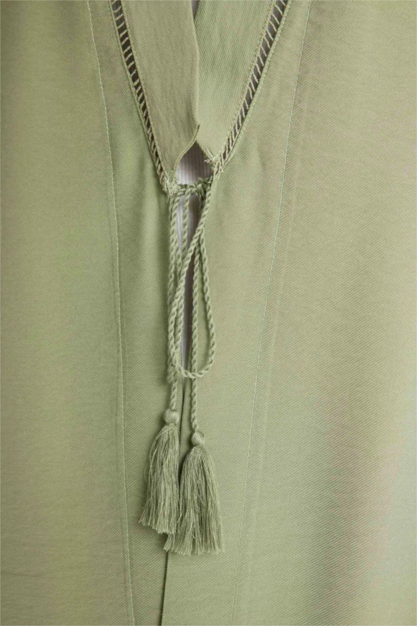 Woman Khaki Relax Fit Kimono