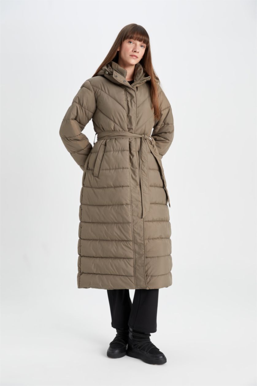 ✨まりも✨Herlipto Siena  Long Coat S Haki Kadın Parka 3128482 | DeFacto
