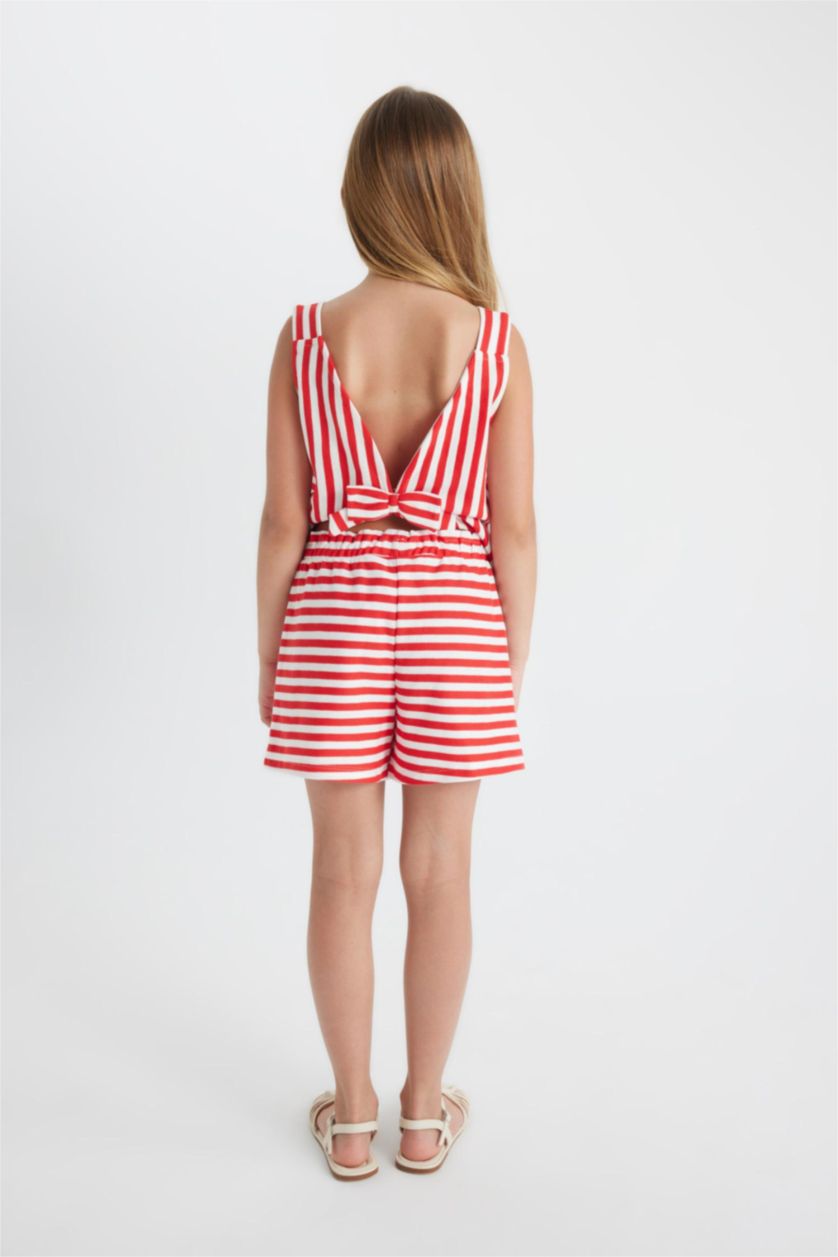 Kız Çocuk - Genç Kız Kırmızı Çizgili Şort Kız Çocuk