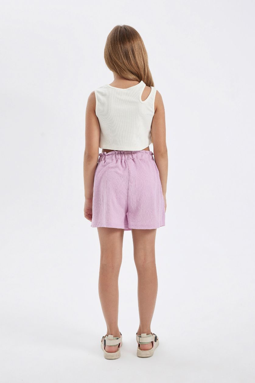 Kız Çocuk - Genç Kız Lila Bürümcük Şort Etek Kız Çocuk
