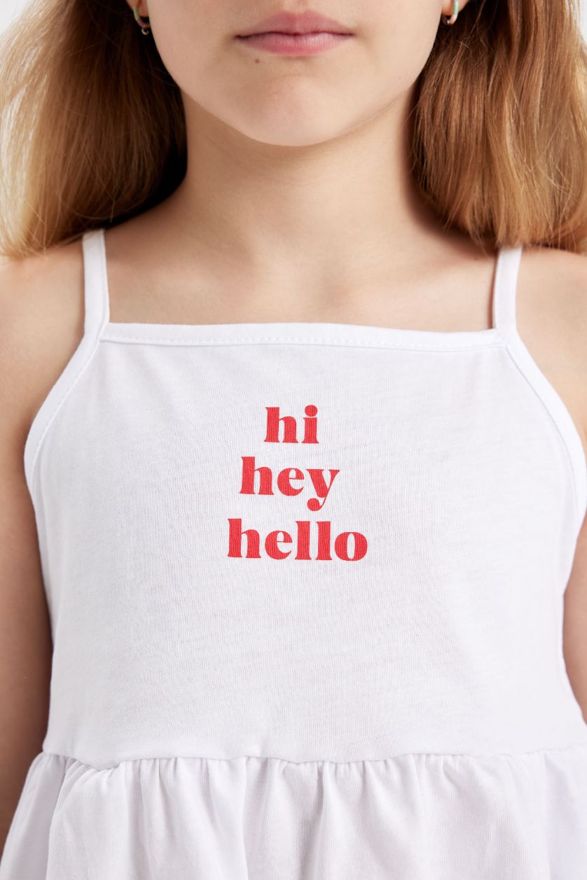 GIRLS & TEENS White Girl Printed Sleeveless T-Shirt