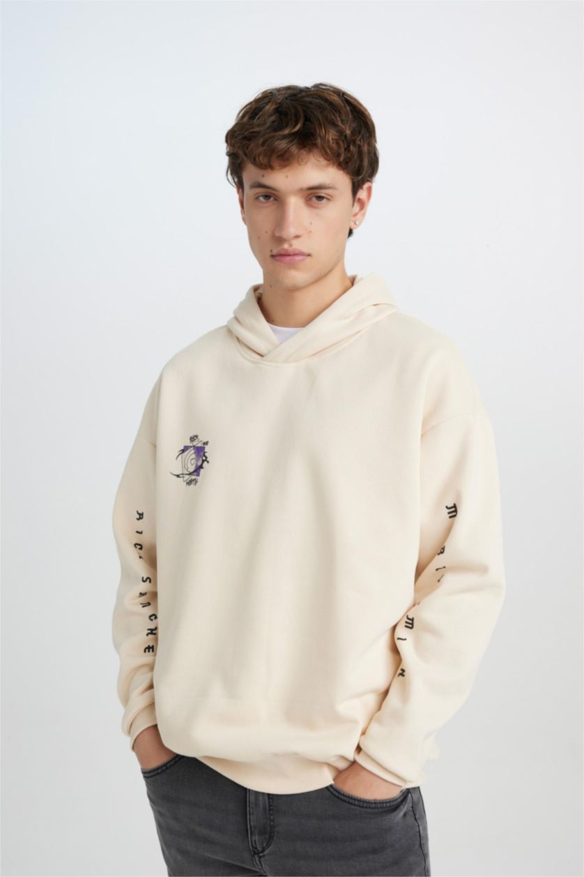 Erkek Kum Oversıze Kalın Sweatshirt Kumaşı Sweatshirt