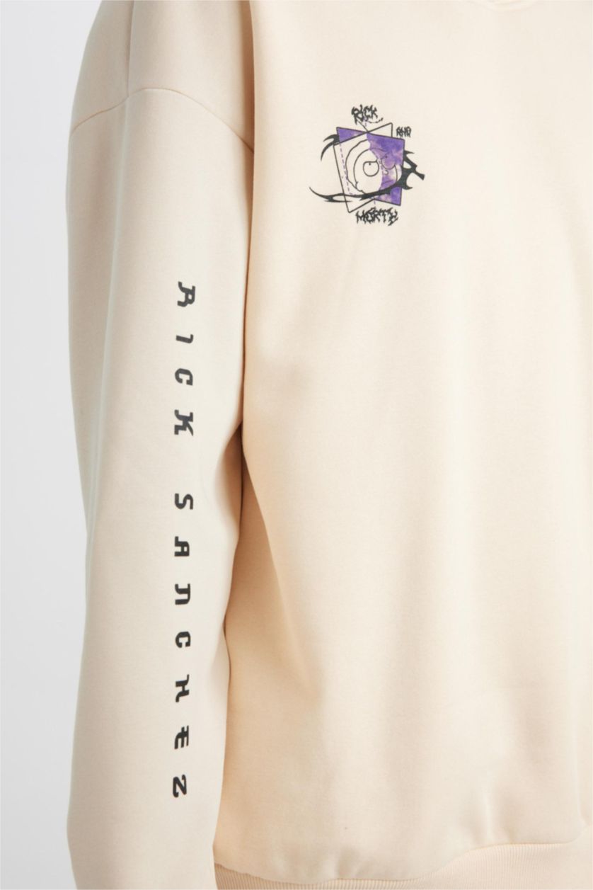 Erkek Kum Oversıze Kalın Sweatshirt Kumaşı Sweatshirt