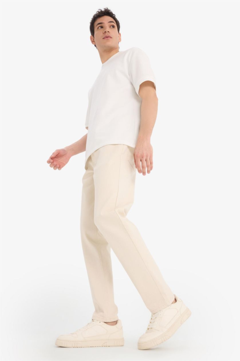 Man Sand Slim Tapered Fit Normal Waist Tapered Leg Jeans
