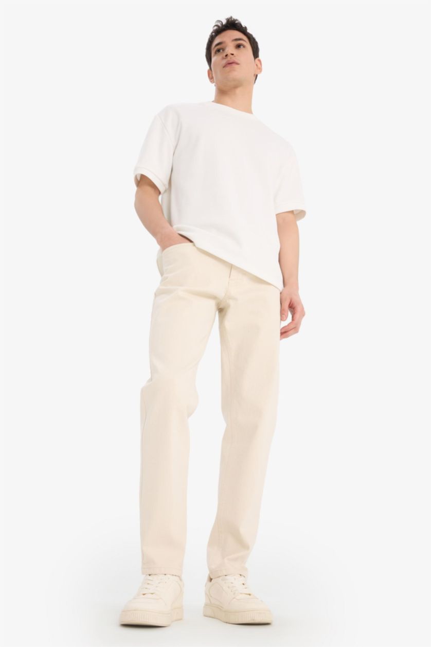 Man Sand Slim Tapered Fit Normal Waist Tapered Leg Jeans