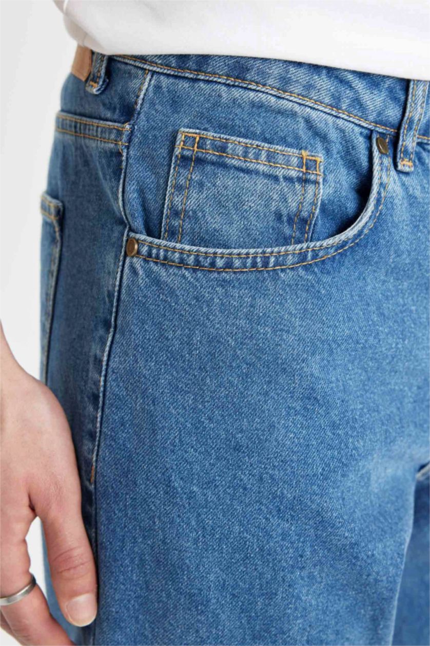 MAN Blue Regular Tapered Fit Trousers