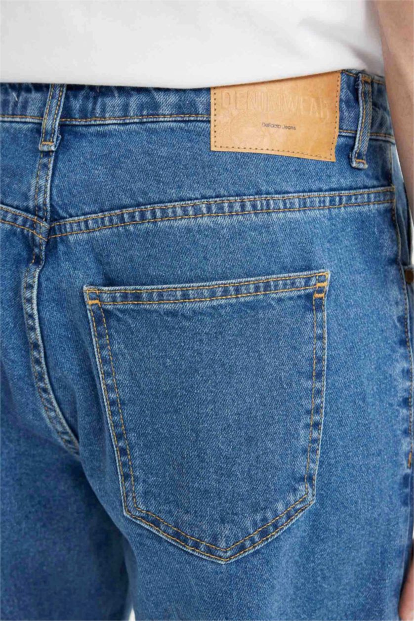 MAN Blue Regular Tapered Fit Trousers